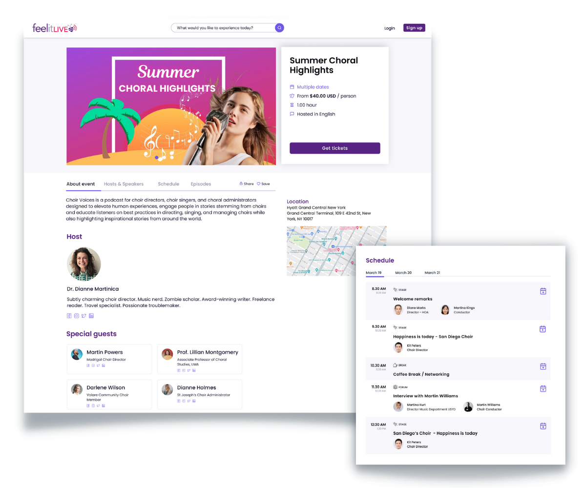 FeelitLIVE Event page